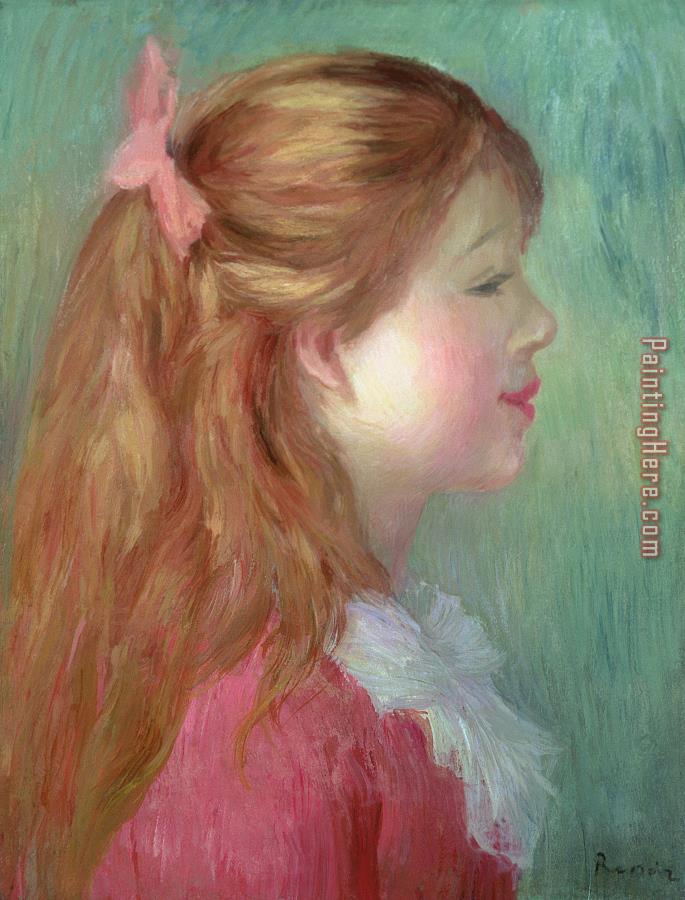 Pierre Auguste Renoir Young girl with Long hair in profile
